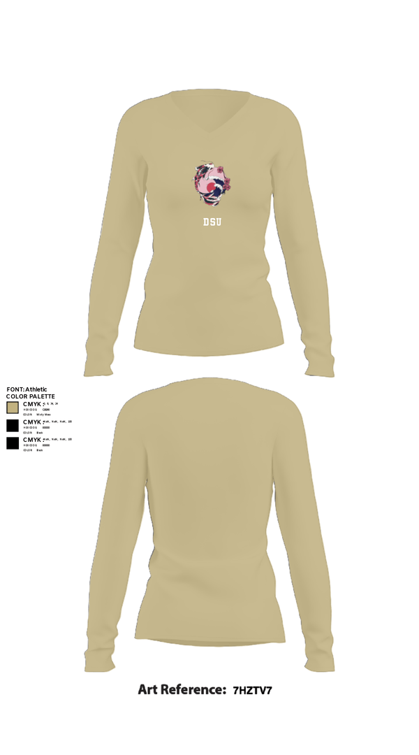 Women's Long Sleeve Vneck Shirt, DSU, Marines, Teamtime, Team time, sublimation, custom sports apparel, team uniforms, spirit wear, spiritwear, sports uniforms, custom shirts, team store, custom team store, fundraiser sports, apparel fundraiser