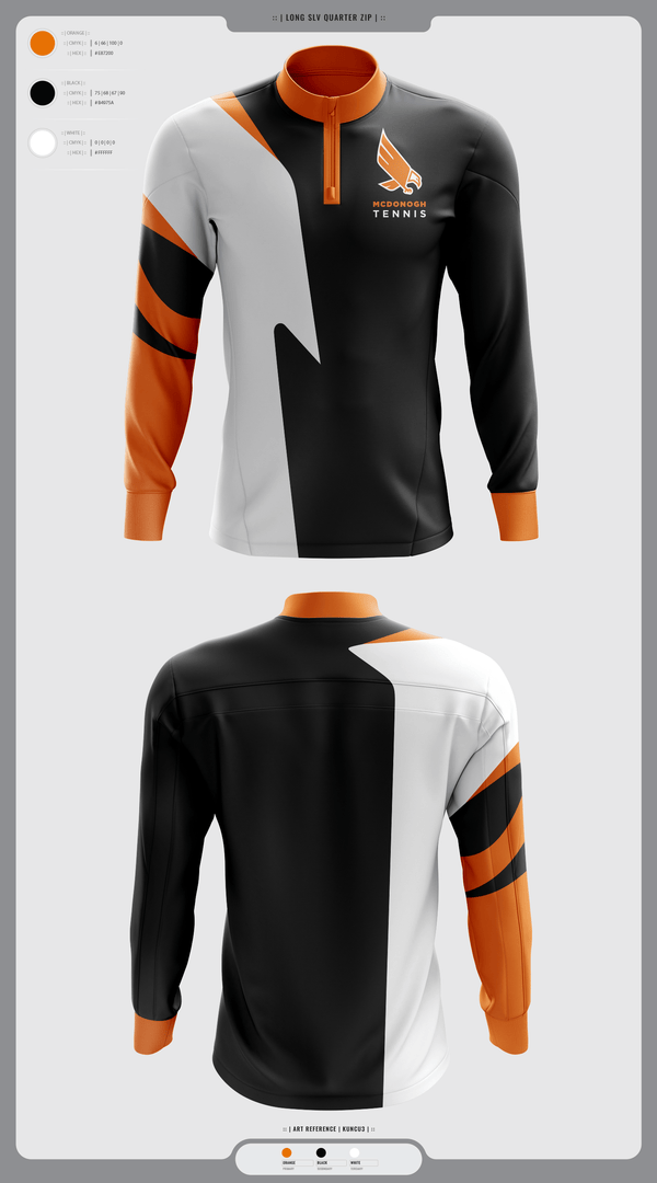 Quarter Zip Jacket, Mcdonogh Girls Tennis, Tennis, Teamtime, Team time, sublimation, custom sports apparel, team uniforms, spirit wear, spiritwear, sports uniforms, custom shirts, team store, custom team store, fundraiser sports, apparel fundraiser