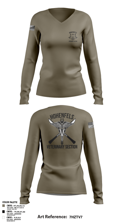 Hohenfels VTF 55832248 Women's Long Sleeve V-neck Shirt -1 7