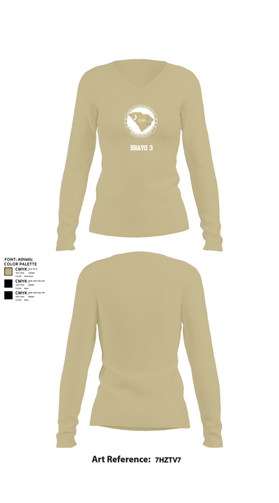 Bravo 3 55886317 Women's Long Sleeve V-neck Shirt - 78