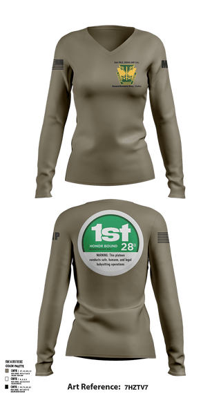 Womens Long Sleeve Vneck Shirt 1, 28th MP Company, National Guard, Teamtime, Team time, sublimation, custom sports apparel, team uniforms, spirit wear, spiritwear, sports uniforms, custom shirts, team store, custom team store, fundraiser sports, apparel fundraiser