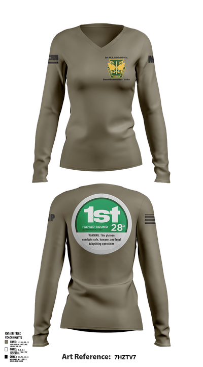 28th MP Company 42431415 Women's Long Sleeve V-neck Shirt -1 133