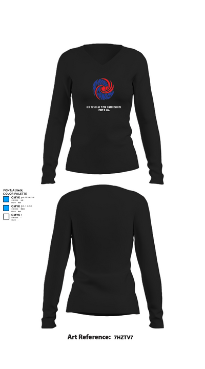 GHYFA Hartford Minicanes Football 73139634 Women's Long Sleeve V-neck Shirt - 34