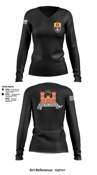 Womens Long Sleeve Vneck Shirt, 649 ENG CO649 ENG CO649 EN CO, Army, Teamtime, Team time, sublimation, custom sports apparel, team uniforms, spirit wear, spiritwear, sports uniforms, custom shirts, team store, custom team store, fundraiser sports, apparel fundraiser