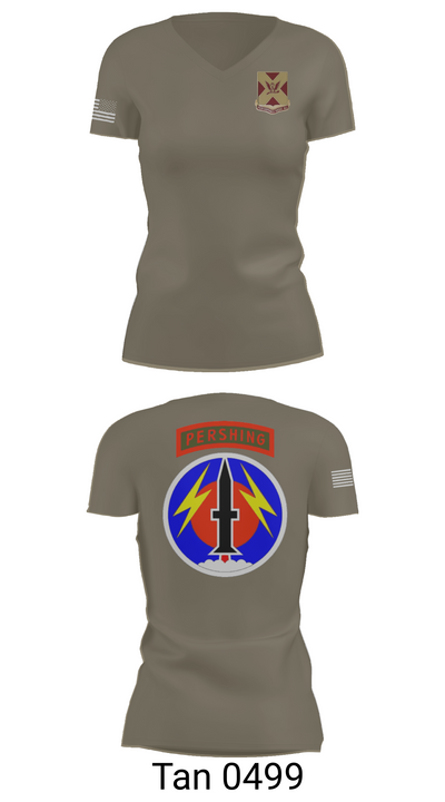 4/9 Field Artillery 56 Command (Pershing) 34975025 Women's Short Sleeve V-neck Shirt - 68