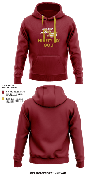 Hoodie, Ninety Six High School Golf, Golf, Teamtime, Team time, sublimation, custom sports apparel, team uniforms, spirit wear, spiritwear, sports uniforms, custom shirts, team store, custom team store, fundraiser sports, apparel fundraiser