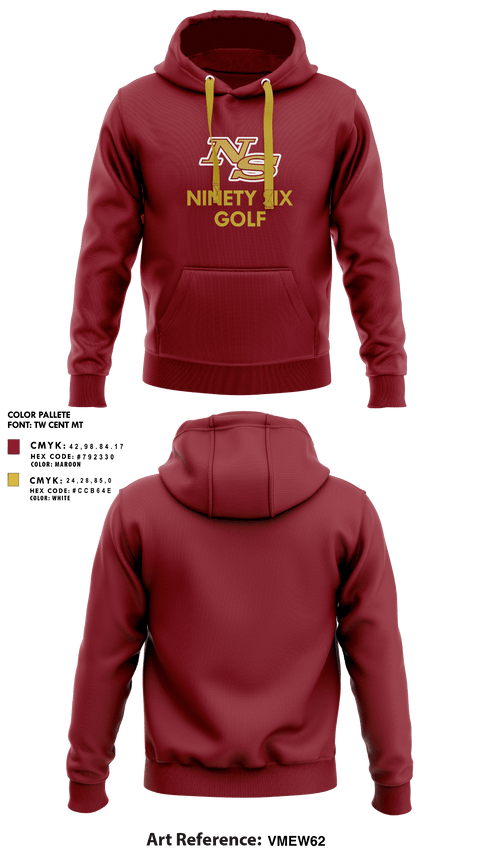 Hoodie, Ninety Six High School Golf, Golf, Teamtime, Team time, sublimation, custom sports apparel, team uniforms, spirit wear, spiritwear, sports uniforms, custom shirts, team store, custom team store, fundraiser sports, apparel fundraiser