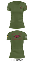 University of Arkansas Army ROTC - Razorback Battalion 15416563 Women's Short Sleeve V-neck Shirt - 48