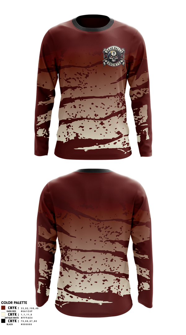 Long Sleeve Performance Shirt, Dead Balls Society, Bowling, Teamtime, Team time, sublimation, custom sports apparel, team uniforms, spirit wear, spiritwear, sports uniforms, custom shirts, team store, custom team store, fundraiser sports, apparel fundraiser