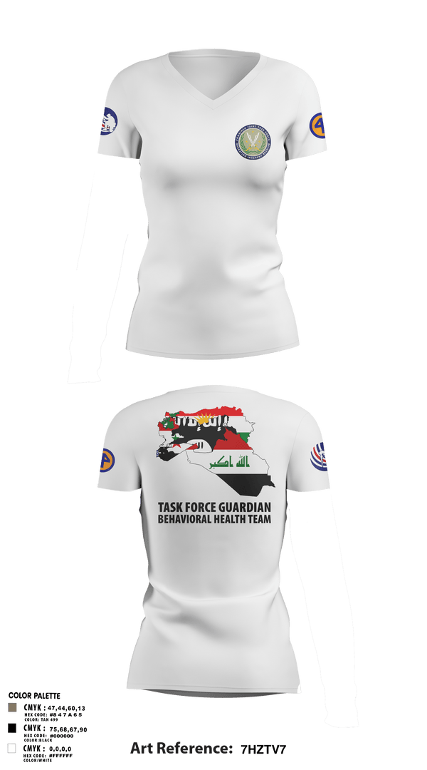 Womens Short Sleeve Vneck Shirt, 44th ICBT, National Guard, Teamtime, Team time, sublimation, custom sports apparel, team uniforms, spirit wear, spiritwear, sports uniforms, custom shirts, team store, custom team store, fundraiser sports, apparel fundraiser
