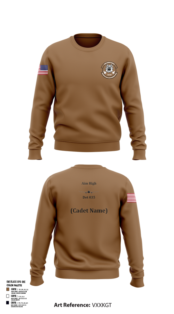 Crew Neck Sweatshirt, Detachment 035, Air Force, Teamtime, Team time, sublimation, custom sports apparel, team uniforms, spirit wear, spiritwear, sports uniforms, custom shirts, team store, custom team store, fundraiser sports, apparel fundraiser