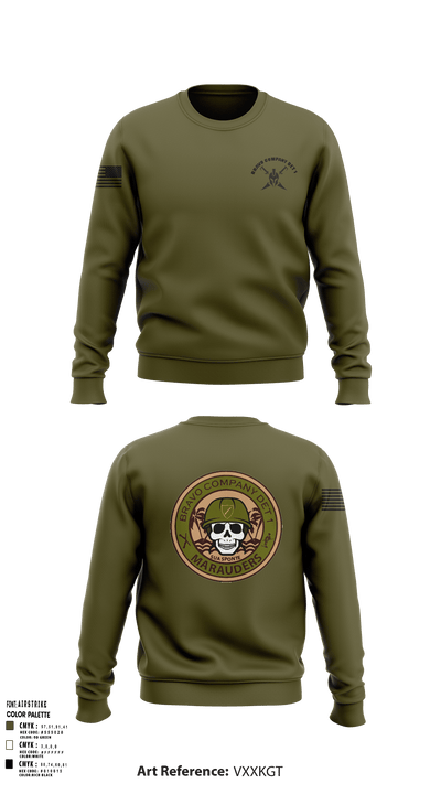Bravo Company Det 1 Recruiting and Retention Battalion 79622456 Crew Neck Sweatshirt - 119