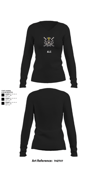 Women's Long Sleeve Vneck Shirt, ALC, Army, Teamtime, Team time, sublimation, custom sports apparel, team uniforms, spirit wear, spiritwear, sports uniforms, custom shirts, team store, custom team store, fundraiser sports, apparel fundraiser