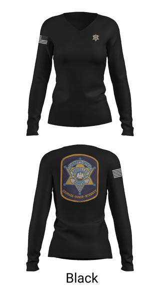 Womens Long Sleeve Vneck Shirt, Criminal Investigation, , Teamtime, Team time, sublimation, custom sports apparel, team uniforms, spirit wear, spiritwear, sports uniforms, custom shirts, team store, custom team store, fundraiser sports, apparel fundraiser