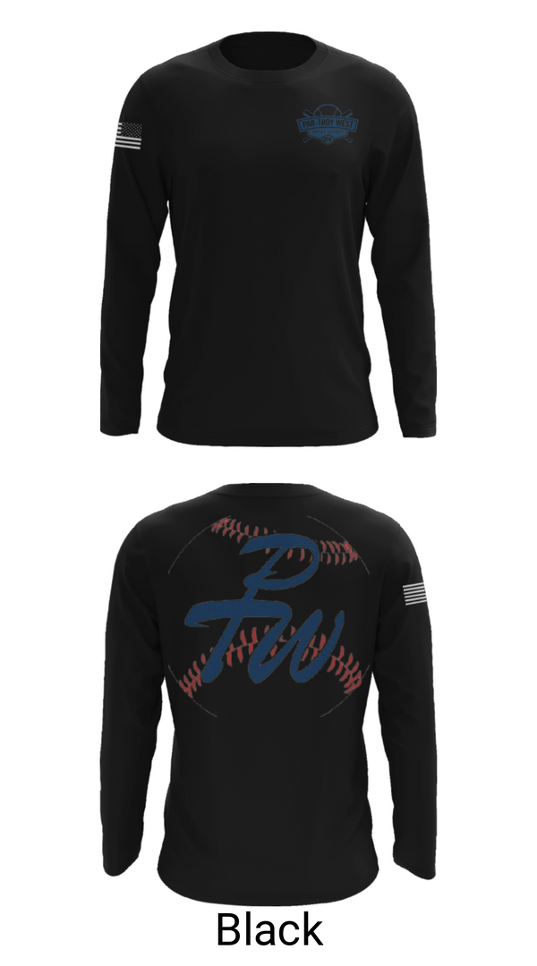 Long Sleeve Performance Shirt, Par-Troy West Little League Baseball, Baseball, Teamtime, Team time, sublimation, custom sports apparel, team uniforms, spirit wear, spiritwear, sports uniforms, custom shirts, team store, custom team store, fundraiser sports, apparel fundraiser
