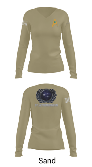 Womens Long Sleeve Vneck Shirt, UFP, Air Force, Teamtime, Team time, sublimation, custom sports apparel, team uniforms, spirit wear, spiritwear, sports uniforms, custom shirts, team store, custom team store, fundraiser sports, apparel fundraiser