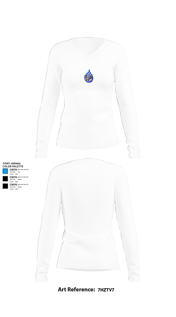 Womens Long Sleeve Vneck Shirt, JIMMORES MECHANICAL LLC, , Teamtime, Team time, sublimation, custom sports apparel, team uniforms, spirit wear, spiritwear, sports uniforms, custom shirts, team store, custom team store, fundraiser sports, apparel fundraiser