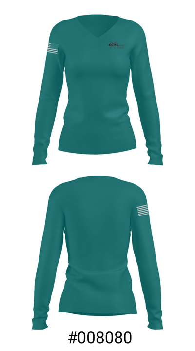 Copper Cities Youth Sports 81576985 Women's Long Sleeve V-neck Shirt - 54