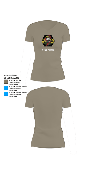 51st Chem 5478070 Women's Short Sleeve V-neck Shirt - 64