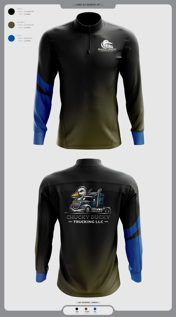 Quarter Zip Jacket, Shucky Ducky Trucking, , Teamtime, Team time, sublimation, custom sports apparel, team uniforms, spirit wear, spiritwear, sports uniforms, custom shirts, team store, custom team store, fundraiser sports, apparel fundraiser