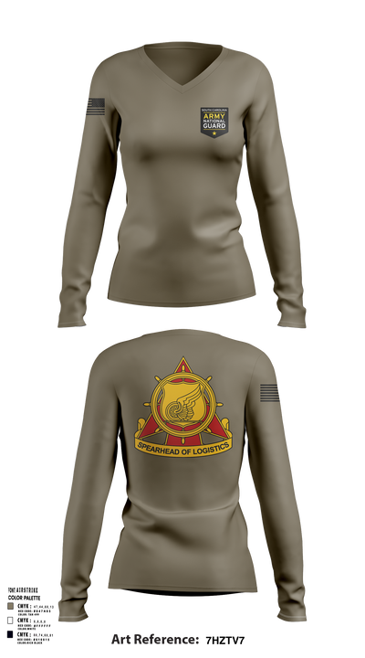 SOUTH CAROLINA ARMY NATIONAL GUARD 14160186 Women's Long Sleeve V-neck Shirt - 112