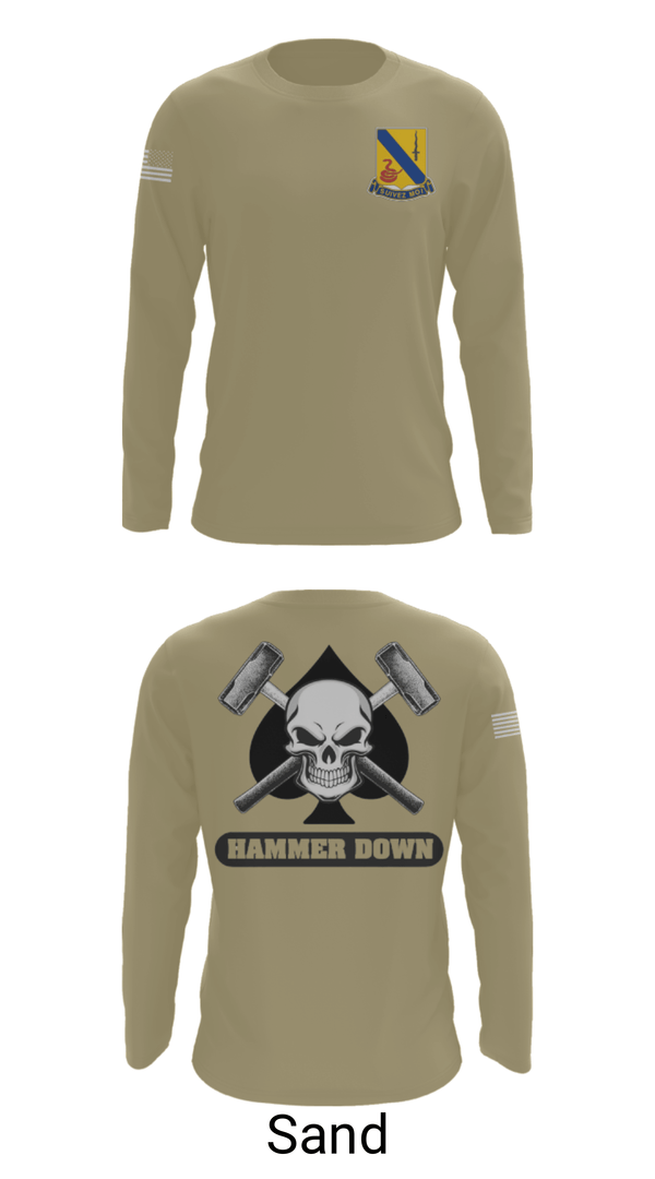 Long Sleeve Performance Shirt, 2-14 CAV ACE HIGH, Army, Teamtime, Team time, sublimation, custom sports apparel, team uniforms, spirit wear, spiritwear, sports uniforms, custom shirts, team store, custom team store, fundraiser sports, apparel fundraiser