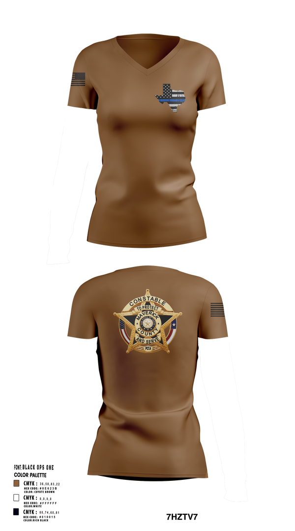 Womens Short Sleeve Vneck Shirt, Maverick County Constable PCT 4, , Teamtime, Team time, sublimation, custom sports apparel, team uniforms, spirit wear, spiritwear, sports uniforms, custom shirts, team store, custom team store, fundraiser sports, apparel fundraiser