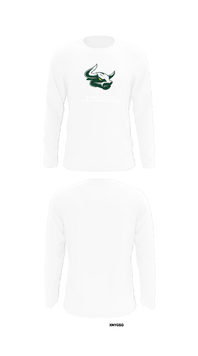New Milford Bulls Football And Cheerleading 19489077 Long Sleeve Performance Shirt - 8