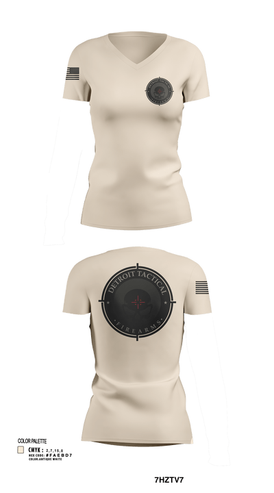 Detroit Tactical Firearms 87119150 Women's Short Sleeve V-neck Shirt - 53