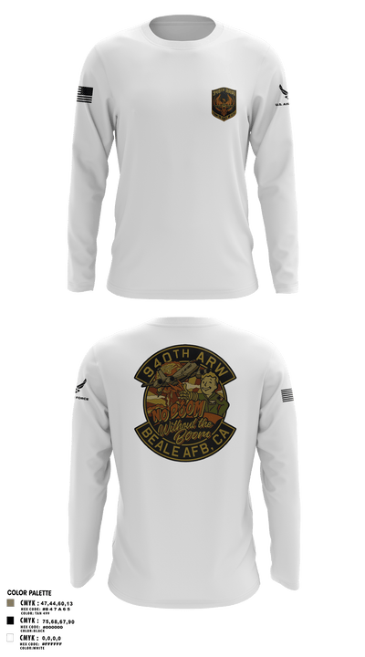 940 Air Refueling Wing 53360157 Long Sleeve Performance Polo - 100