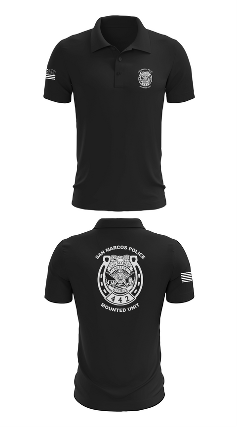 Short Sleeve Performance Polo, San Marcos Police Mounted Unit, , Teamtime, Team time, sublimation, custom sports apparel, team uniforms, spirit wear, spiritwear, sports uniforms, custom shirts, team store, custom team store, fundraiser sports, apparel fundraiser