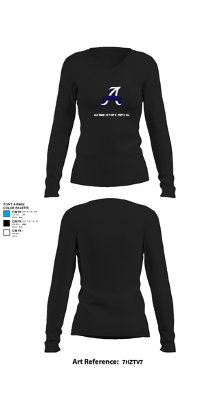 Women's Long Sleeve Vneck Shirt, Albemarle Youth Football, Football, Teamtime, Team time, sublimation, custom sports apparel, team uniforms, spirit wear, spiritwear, sports uniforms, custom shirts, team store, custom team store, fundraiser sports, apparel fundraiser