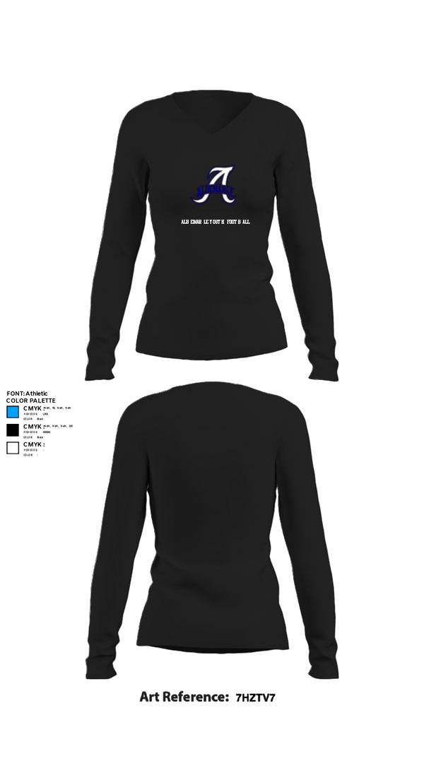Women's Long Sleeve Vneck Shirt, Albemarle Youth Football, Football, Teamtime, Team time, sublimation, custom sports apparel, team uniforms, spirit wear, spiritwear, sports uniforms, custom shirts, team store, custom team store, fundraiser sports, apparel fundraiser