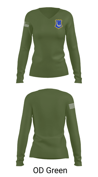 Womens Long Sleeve Vneck Shirt, C-Co. 1-181st, National Guard, Teamtime, Team time, sublimation, custom sports apparel, team uniforms, spirit wear, spiritwear, sports uniforms, custom shirts, team store, custom team store, fundraiser sports, apparel fundraiser