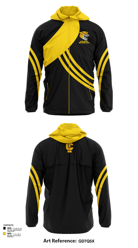 Windbreaker, Illini Central High School Cheer, Cheer, Teamtime, Team time, sublimation, custom sports apparel, team uniforms, spirit wear, spiritwear, sports uniforms, custom shirts, team store, custom team store, fundraiser sports, apparel fundraiser