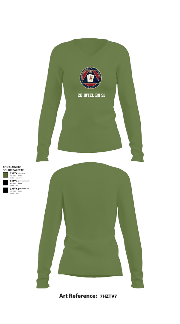 Womens Long Sleeve Vneck Shirt 1, 2D INTEL BN S1, Marines, Teamtime, Team time, sublimation, custom sports apparel, team uniforms, spirit wear, spiritwear, sports uniforms, custom shirts, team store, custom team store, fundraiser sports, apparel fundraiser