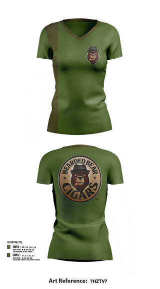Womens Short Sleeve Vneck Shirt, Bearded Bear Cigars, , Teamtime, Team time, sublimation, custom sports apparel, team uniforms, spirit wear, spiritwear, sports uniforms, custom shirts, team store, custom team store, fundraiser sports, apparel fundraiser
