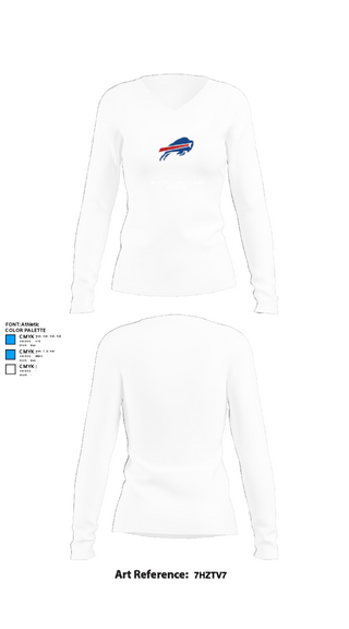 Women's Long Sleeve Vneck Shirt, Keystone Bills Football and Cheer, Football, Teamtime, Team time, sublimation, custom sports apparel, team uniforms, spirit wear, spiritwear, sports uniforms, custom shirts, team store, custom team store, fundraiser sports, apparel fundraiser