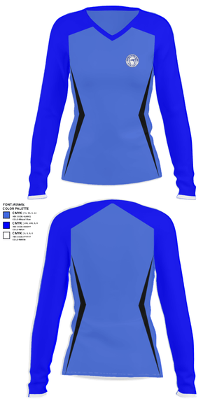 Women's Long Sleeve Vneck Shirt, University Of Saint Francis Baseball, Baseball, Teamtime, Team time, sublimation, custom sports apparel, team uniforms, spirit wear, spiritwear, sports uniforms, custom shirts, team store, custom team store, fundraiser sports, apparel fundraiser