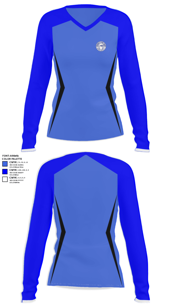 Women's Long Sleeve Vneck Shirt, University Of Saint Francis Baseball, Baseball, Teamtime, Team time, sublimation, custom sports apparel, team uniforms, spirit wear, spiritwear, sports uniforms, custom shirts, team store, custom team store, fundraiser sports, apparel fundraiser