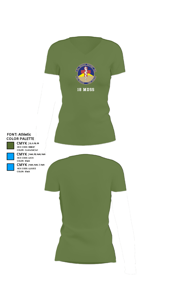 Women's Short Sleeve Vneck Shirt, 18 MDSS, Air Force, Teamtime, Team time, sublimation, custom sports apparel, team uniforms, spirit wear, spiritwear, sports uniforms, custom shirts, team store, custom team store, fundraiser sports, apparel fundraiser