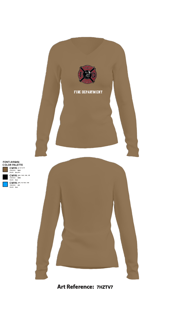 Women's Long Sleeve Vneck Shirt, 386th ECES/CEF, Fire Department, Teamtime, Team time, sublimation, custom sports apparel, team uniforms, spirit wear, spiritwear, sports uniforms, custom shirts, team store, custom team store, fundraiser sports, apparel fundraiser