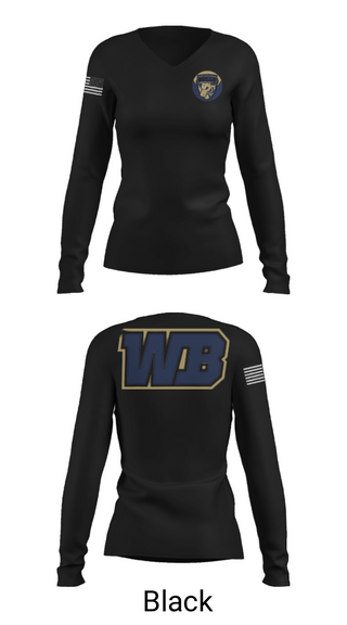 Women's Long Sleeve Vneck Shirt, West Boca Raton Community High School Lacrosse, Women's Lacrosse, Teamtime, Team time, sublimation, custom sports apparel, team uniforms, spirit wear, spiritwear, sports uniforms, custom shirts, team store, custom team store, fundraiser sports, apparel fundraiser
