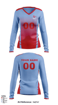 Gibson County High School Volleyball 98171946 Women's Long Sleeve V-neck Shirt - 2