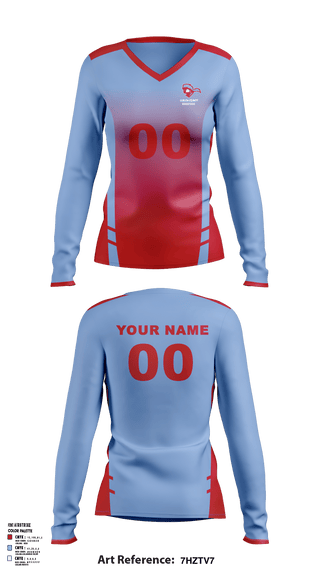 Women's Long Sleeve Vneck Shirt, Gibson County High School Volleyball, Women's Volleyball, Teamtime, Team time, sublimation, custom sports apparel, team uniforms, spirit wear, spiritwear, sports uniforms, custom shirts, team store, custom team store, fundraiser sports, apparel fundraiser