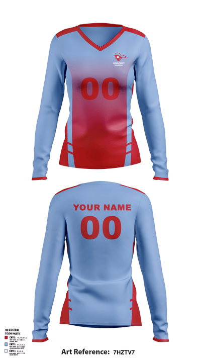 Gibson County High School Volleyball 98171946 Women's Long Sleeve V-neck Shirt - 2