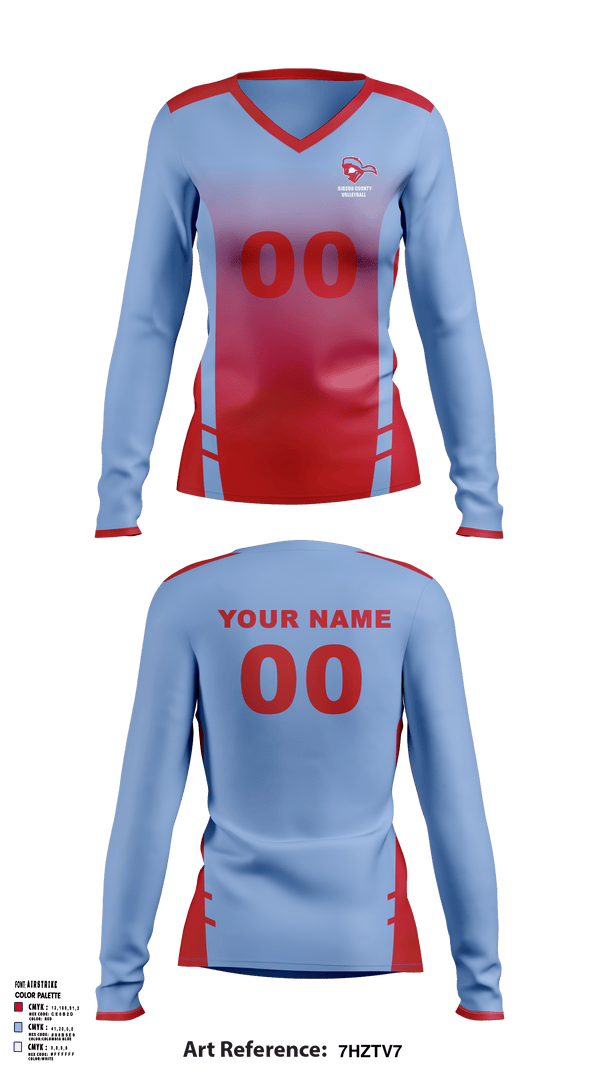 Women's Long Sleeve Vneck Shirt, Gibson County High School Volleyball, Women's Volleyball, Teamtime, Team time, sublimation, custom sports apparel, team uniforms, spirit wear, spiritwear, sports uniforms, custom shirts, team store, custom team store, fundraiser sports, apparel fundraiser