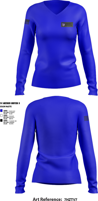 Womens Long Sleeve Vneck Shirt, NATO Winter Instructor Course, , Teamtime, Team time, sublimation, custom sports apparel, team uniforms, spirit wear, spiritwear, sports uniforms, custom shirts, team store, custom team store, fundraiser sports, apparel fundraiser