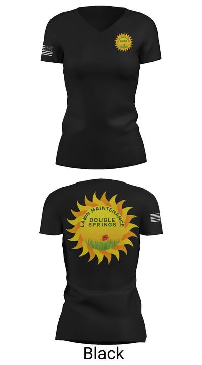 Double Springs Lawn Maintenance 68991877 Women's Short Sleeve V-neck Shirt - 38