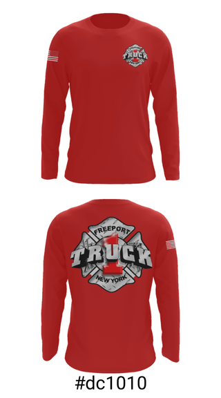 Long Sleeve Performance Shirt, Truck 1, Fire Department, Teamtime, Team time, sublimation, custom sports apparel, team uniforms, spirit wear, spiritwear, sports uniforms, custom shirts, team store, custom team store, fundraiser sports, apparel fundraiser
